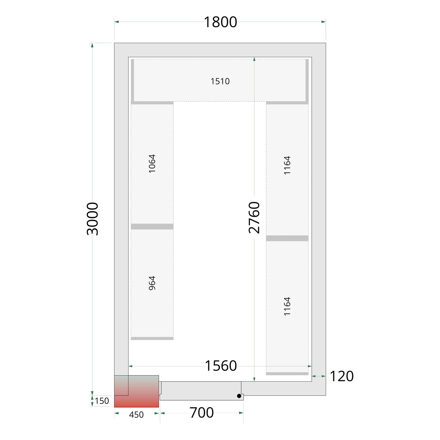 Panely k stavebnicovým boxom 120 mm TEFCOLD CR 180x300x220