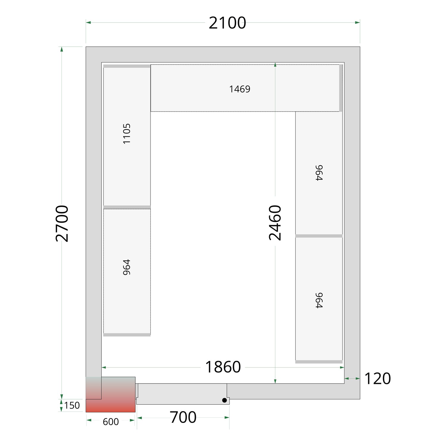 Panely k stavebnicovým boxom 120 mm TEFCOLD CR 210x270x220