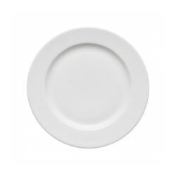 Kerek fehér porcelán desszert tányér szállodákba, 20,2 cm átmérővel, alacsony nedvszívó képesség.