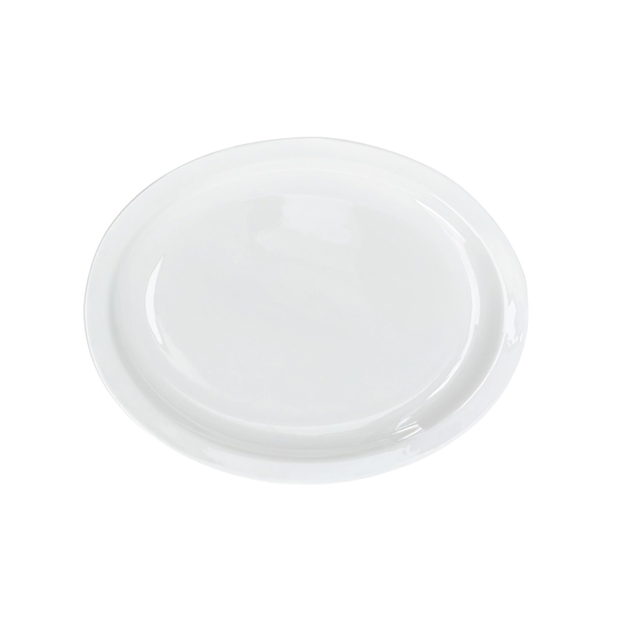 Fehér ovális lapos tányér Hotel vastag falú porcelánból, 33,3 cm, mosogatógépben mosható.