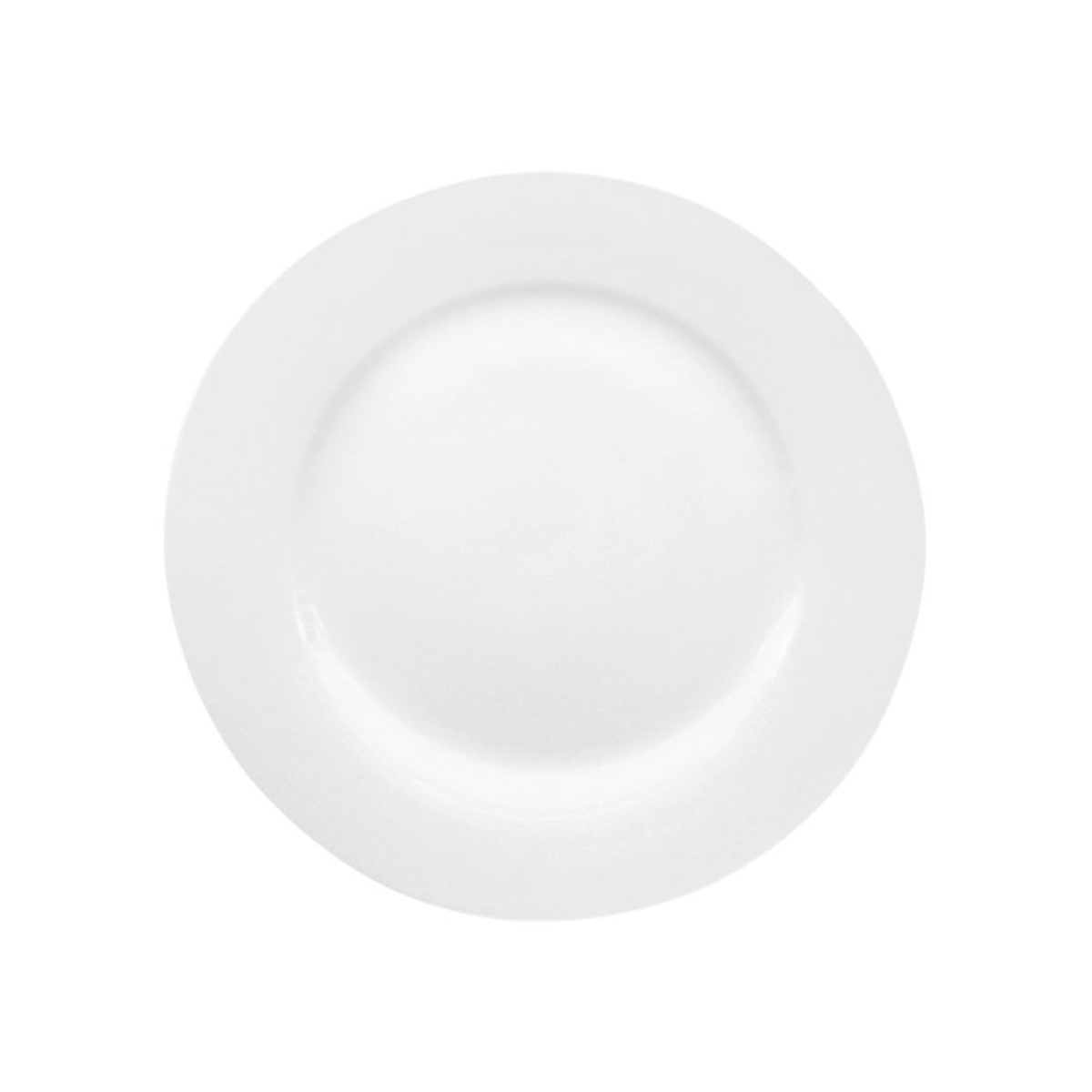 Fehér kerek lapos tányér Bistro porcelánból, 24 cm átmérőjű, mosogatógépben mosható.