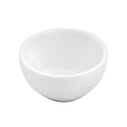 Fehér kerek porcelán tálka 7,5 cm mártásokhoz és szószokhoz.