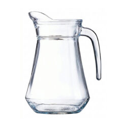 Átlátszó üveg kancsó 1,6 l formázott kiöntővel és füllel, csorbulásálló kivitelben.