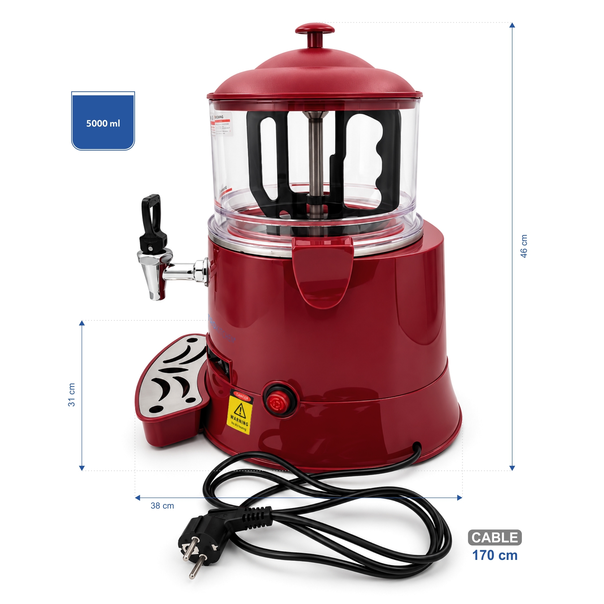 Gastrokitchen forrocsokolade keszito piros 5l (7)