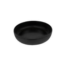 Mély fekete porcelán tányér Future Black, kerek forma, 20 cm átmérővel.