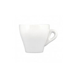 Fehér, vastag falú porcelán ristretto csésze Hotel típusú, sima felülettel.