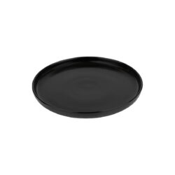 Kerek, lapos fekete porcelán tányér Future Black, 20 cm átmérőjű.